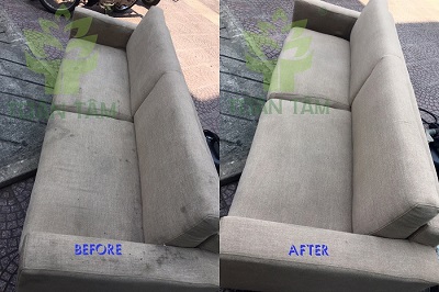 ghế sofa trước và sau khi giặt 